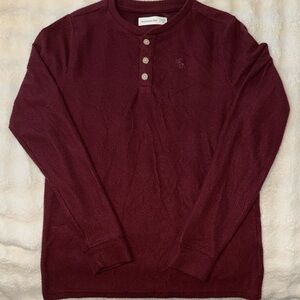 Abercrombie & Fitch Men's Maroon Crewneck Sweater